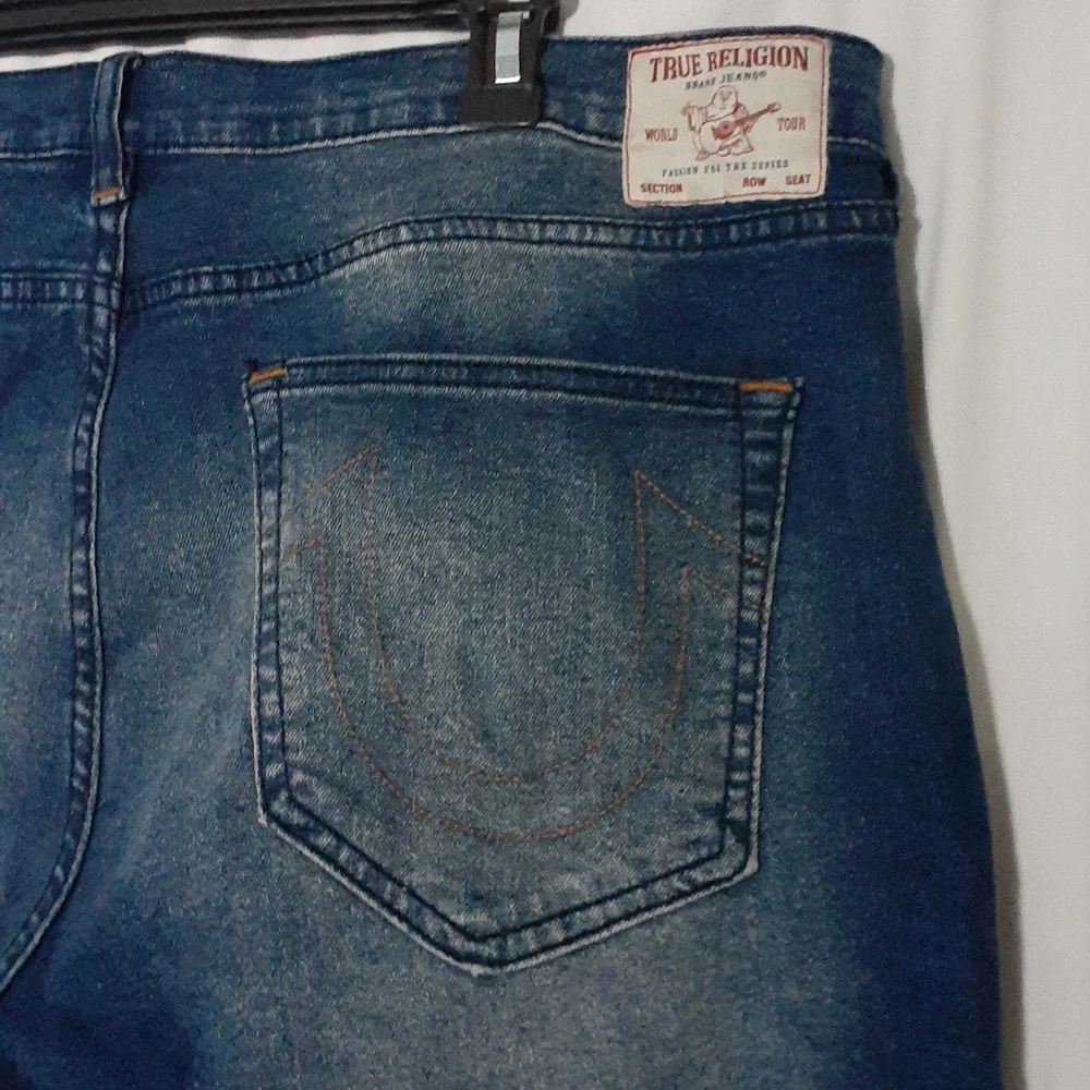 True Religion Jeans Men Size 40 Rocco Relaxed Skinny Denim Grunge Street…